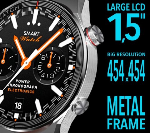 Smartwatch Rubicon RNCE99 Black z bransoletą i paskiem silikonowym