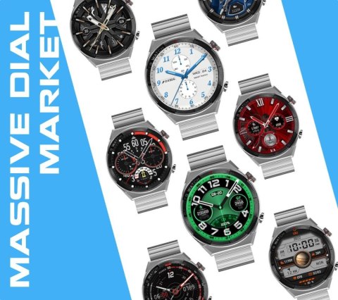 Smartwatch Rubicon RNCE99 Black z bransoletą i paskiem silikonowym