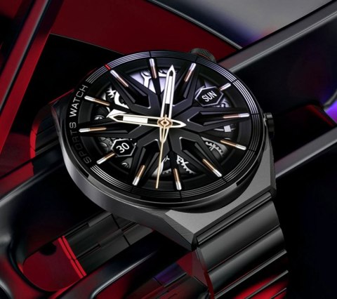 Smartwatch Rubicon RNCE99 Black z bransoletą i paskiem silikonowym