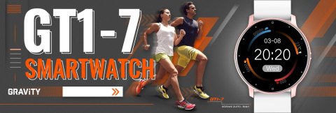 Smartwatch Damski Gravity GT1-7 Różowe Złoto/Biały