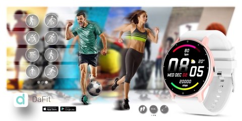 Smartwatch Damski Gravity GT1-7 Różowe Złoto/Biały