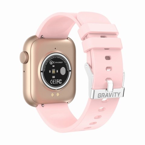 Smartwatch Damski Gravity GT3-1 Różowe Złoto - Różowy