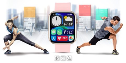 Smartwatch Damski Gravity GT3-1 Różowe Złoto - Różowy