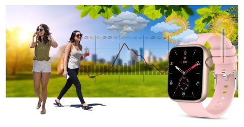 Smartwatch Damski Gravity GT3-1 Różowe Złoto - Różowy