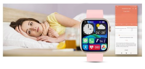 Smartwatch Damski Gravity GT3-1 Różowe Złoto - Różowy