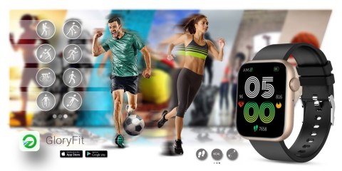 Smartwatch Damski Gravity GT3-2 Różowe Złoto - Czarny
