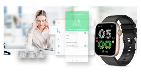 Smartwatch Damski Gravity GT3-2 Różowe Złoto - Czarny