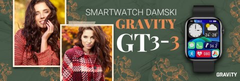Smartwatch Damski Gravity GT3-3 Czarny - Czarny