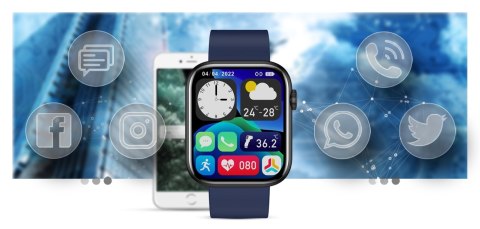 Smartwatch Damski Gravity GT3-5 Czarno-Niebieski