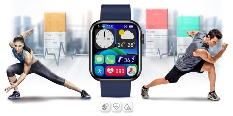 Smartwatch Damski Gravity GT3-5 Czarno-Niebieski
