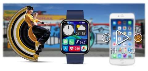 Smartwatch Damski Gravity GT3-5 Czarno-Niebieski