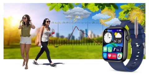 Smartwatch Damski Gravity GT3-5 Czarno-Niebieski