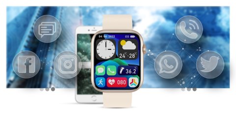 Smartwatch Damski Gravity GT3-6 Różowe Złoto-Ecru