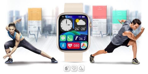 Smartwatch Damski Gravity GT3-6 Różowe Złoto-Ecru
