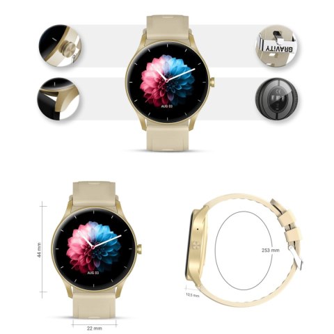 Smartwatch Damski Gravity GT2-4 Złoto-Ecru