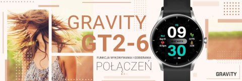 Smartwatch Gravity GT2-6 Srebrno-Czarny