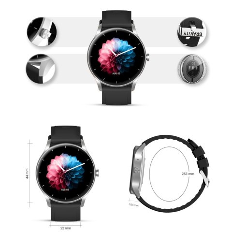 Smartwatch Gravity GT2-6 Srebrno-Czarny