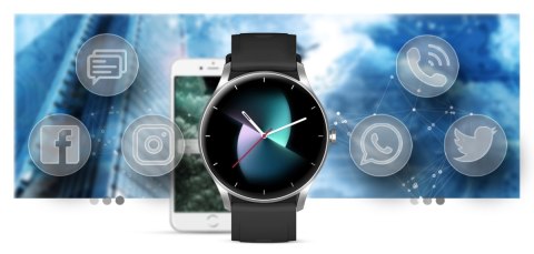 Smartwatch Gravity GT2-6 Srebrno-Czarny
