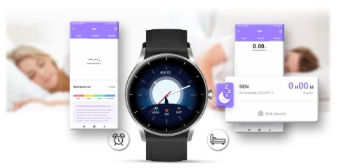 Smartwatch Gravity GT2-6 Srebrno-Czarny