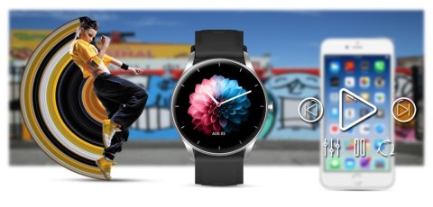 Smartwatch Gravity GT2-6 Srebrno-Czarny