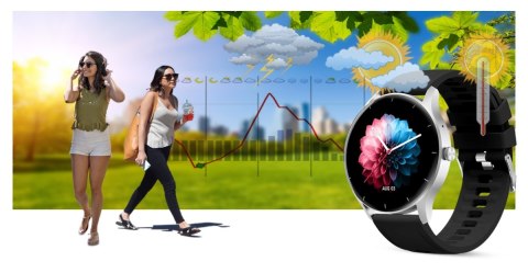 Smartwatch Gravity GT2-6 Srebrno-Czarny