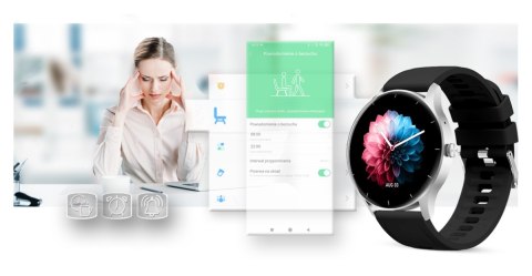 Smartwatch Gravity GT2-6 Srebrno-Czarny