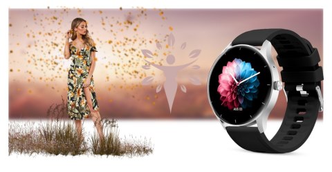 Smartwatch Gravity GT2-6 Srebrno-Czarny