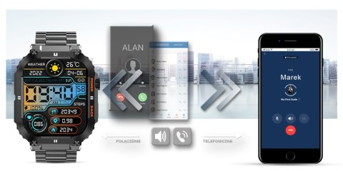 Smartwatch Gravity GT6-2 - Czarna Bransoleta