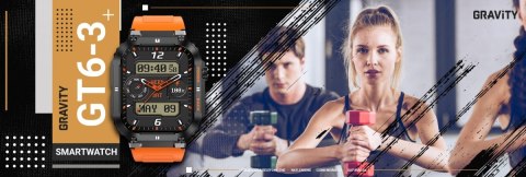 Smartwatch Gravity GT6-3 - Pomarańczowy pasek