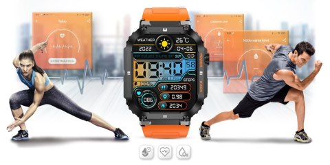 Smartwatch Gravity GT6-3 - Pomarańczowy pasek