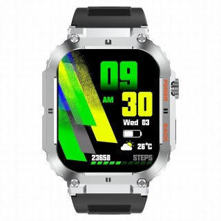 Smartwatch Gravity GT6-5 Srebrny z czarnym paskiem