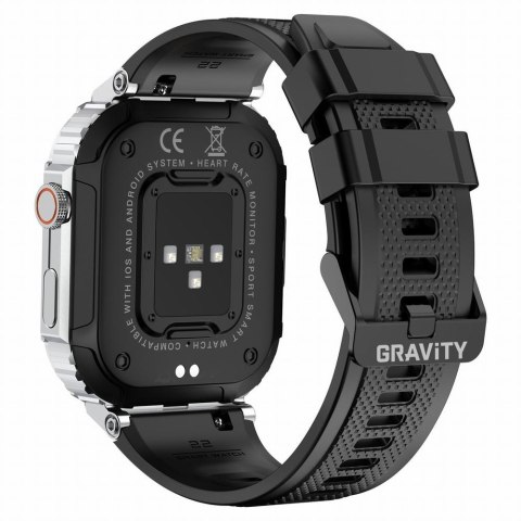 Smartwatch Gravity GT6-5 Srebrny z czarnym paskiem