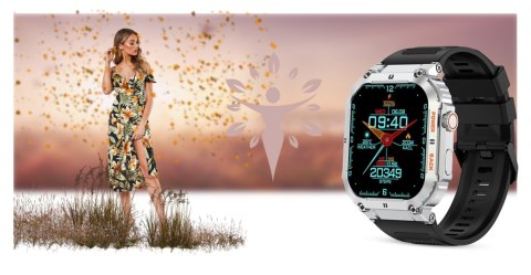 Smartwatch Gravity GT6-5 Srebrny z czarnym paskiem