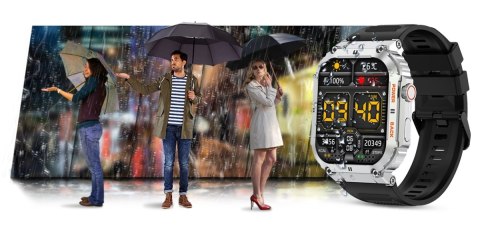 Smartwatch Gravity GT6-5 Srebrny z czarnym paskiem