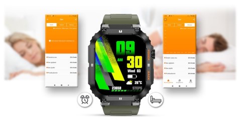 Smartwatch Gravity GT6-6 Czarny z zielonym paskiem