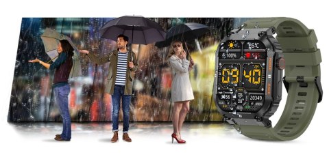 Smartwatch Gravity GT6-6 Czarny z zielonym paskiem