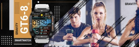 Smartwatch Gravity GT6-8 Czarny z białym paskiem