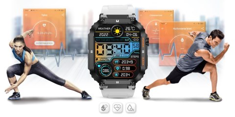 Smartwatch Gravity GT6-8 Czarny z białym paskiem