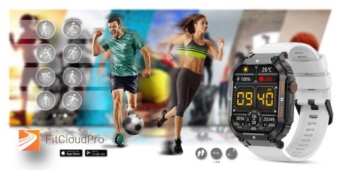 Smartwatch Gravity GT6-8 Czarny z białym paskiem