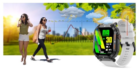 Smartwatch Gravity GT6-8 Czarny z białym paskiem