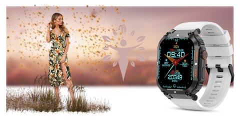 Smartwatch Gravity GT6-8 Czarny z białym paskiem