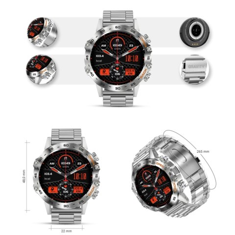 Smartwatch Gravity GT9-3 Srebrny