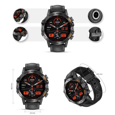 Smartwatch Gravity GT9-5 ze skórzanym paskiem