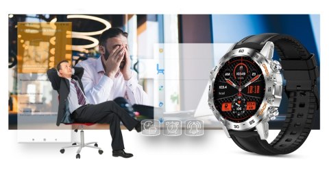 Smartwatch Gravity GT9-6 Srebrny z czarnym paskiem