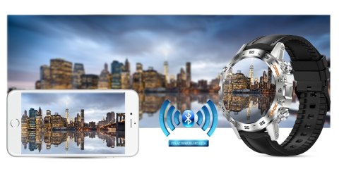 Smartwatch Gravity GT9-6 Srebrny z czarnym paskiem