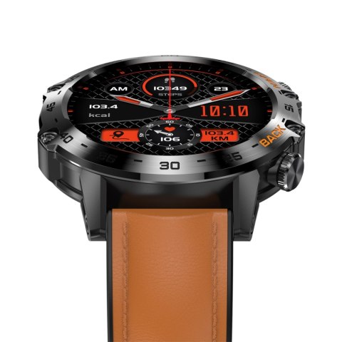 Smartwatch Gravity GT9-7 Czarny z brązowym paskiem