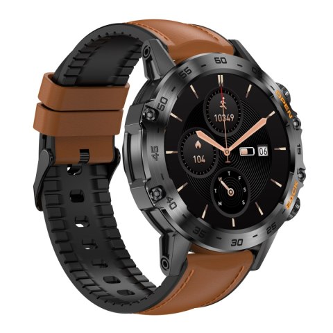 Smartwatch Gravity GT9-7 Czarny z brązowym paskiem