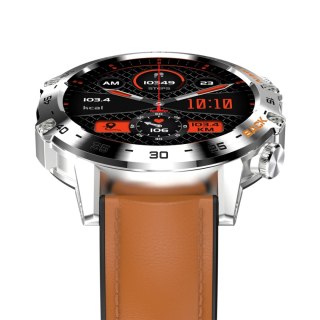 Smartwatch Gravity GT9-8 Srebrny z brązowym paskiem