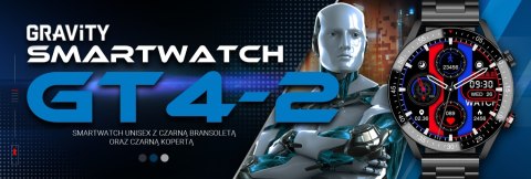 Smartwatch Męski Gravity GT4-2 Czarna Bransoleta