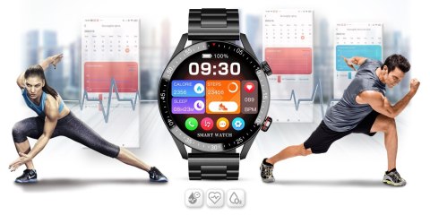Smartwatch Męski Gravity GT4-2 Czarna Bransoleta